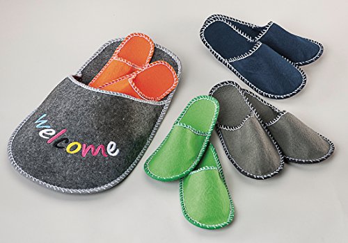 Preisvergleich Produktbild Jumbo-Filzpantoffel „Welcome“ JUMBO FILZPANTOFFEL 4PR SORT 32 / 2051