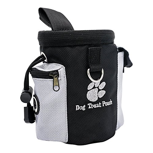 Book's Cover ofHenweit Friandises Chien domestique Sac à goûter basé sur la récompense de chien de dressage de sac à friandises Pochette Sachet de dressage de chien avec distributeur de sac à déchets de déjections canines réglable Poche Bouche Corde Taille Clip Motif