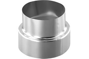GDFNMOGO Conector de tubo, reductor de revestimiento de humos de acero inoxidable, adaptador de chimenea, reductor de aumento de tuberías de estufa, para conexiones de revestimiento de chimenea (Ø120 mm/Ø100