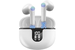 ZHUTA Bluetooth Kopfhörer,5.1 Kopfhörer Kabellos Bluetooth,Hi-Fi Stereo Headphones Bluetooth, IPX7 Wasserdicht Wireless Kopfhörer,LED Anzeige Wireless Headphones,Touch Control Earbuds für iOS, Andriod