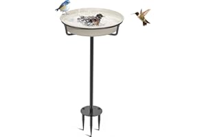 VeyFolzin.st Vogeltränke Vogelbad Futter Schale Wasserstelle Stehend, Vogelbad Garten für Wildvögel Wassertränke für Vögel, Vogeltränke Groß Frostsicher Winterfest Vogeltränke (Weiß)