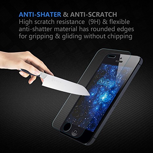 iPhone SE Panzerglas Panzerglas Schutzfolie [3 Stück],Aribest Ultra-klar Panzerglas Schutzfolie für iPhone 5 5S 5C SE 4 Zoll 3D Touch Kompatibel (0.25mm HD Ultra Clear) - 3