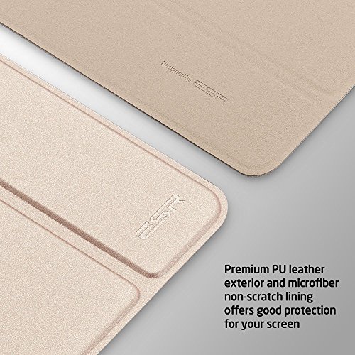 iPad Mini 4 Hülle, ESR® [Rubberized / Gummiert] PU Ledertasche Auto Aufwachen / Schlaf Funktion Schutzhülle mit Gummi-Spray für iPad Mini 4 (Gold) - 3