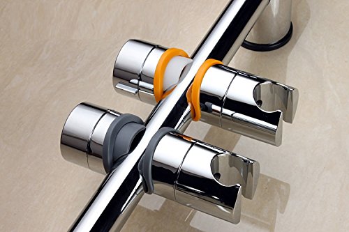 Qile 18–25mm Verstellbar Brausehalter ABS Ersatz Handbrause Halterung Duschstange Head Slider Klemme Halterung Halter, Verchromt (Silber) - 6