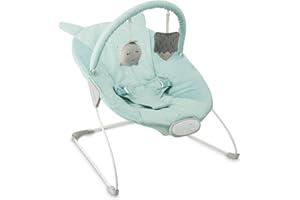 MoMi GLOSSY, mecedora para bebés hasta 9 kg con arnés de 3 puntos, estructura metálica con pies antideslizantes, 1,7 kg, 58×49×53 cm, módulo sensorial que apoya el desarrollo infantil