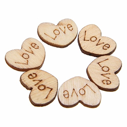 150 Stk Hölzern Liebe Herz Knopf fur Hochzeit Tisch Decor Kunsthandwerk - 5