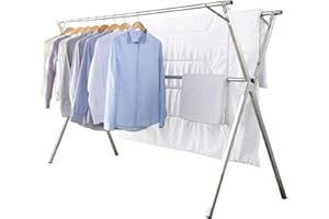 Taotigzu Étendoir à Linge Pliable,Séchoir à Linge Extensible,2M Grande Capacité Etendage Linge,Acier Inoxydable Seche Linge Etendoir pour Intérieur et Extérieur
