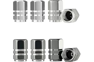 SIOPPKIK Tappi stelo valvola pneumatici in alluminio da 8 pezzi, tappi universali per valvole pneumatici Tappi parapolvere per auto Copri stelo pneumatici per motocicli, camion