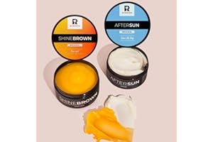 BYROKKO Original Shine Brown Crème bronzante Premium (190 ml) + Crème après-soleil rafraîchissante (180 ml) | Bronzage exceptionnel, hydratation de la peau et protection contre les coups de soleil