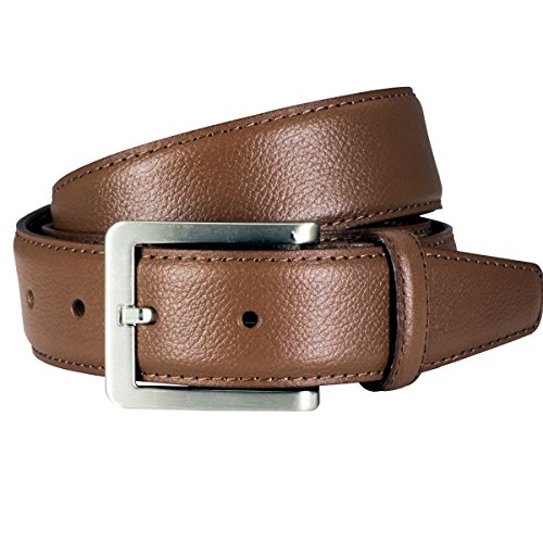 Lindenmann - Cinturón de piel para hombre, color coñac Marrón Braun 85