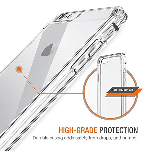 iPhone 6/6S Case, ACEPowerÂ® Crystal Clear Shock Absorption TPU Bumper Drop Protection and Premium Clear Hard Back Case[Scratch Resistant] for Apple iPhone 6 6S - Crystal Clear