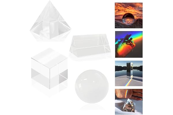 Jiahuade Prismes K9,Prisme Triangulaire en Verre Optique,Prisme Arc en Ciel,Prisme Optique Triangulaire,Prisme Cristal,Photographie