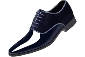 ENDORADORE Mens Oxfords Leather Lace Ups Dress Shoes Slip On Pointed Toe Derbys Classic Formal Business Shoes Smart Brogues