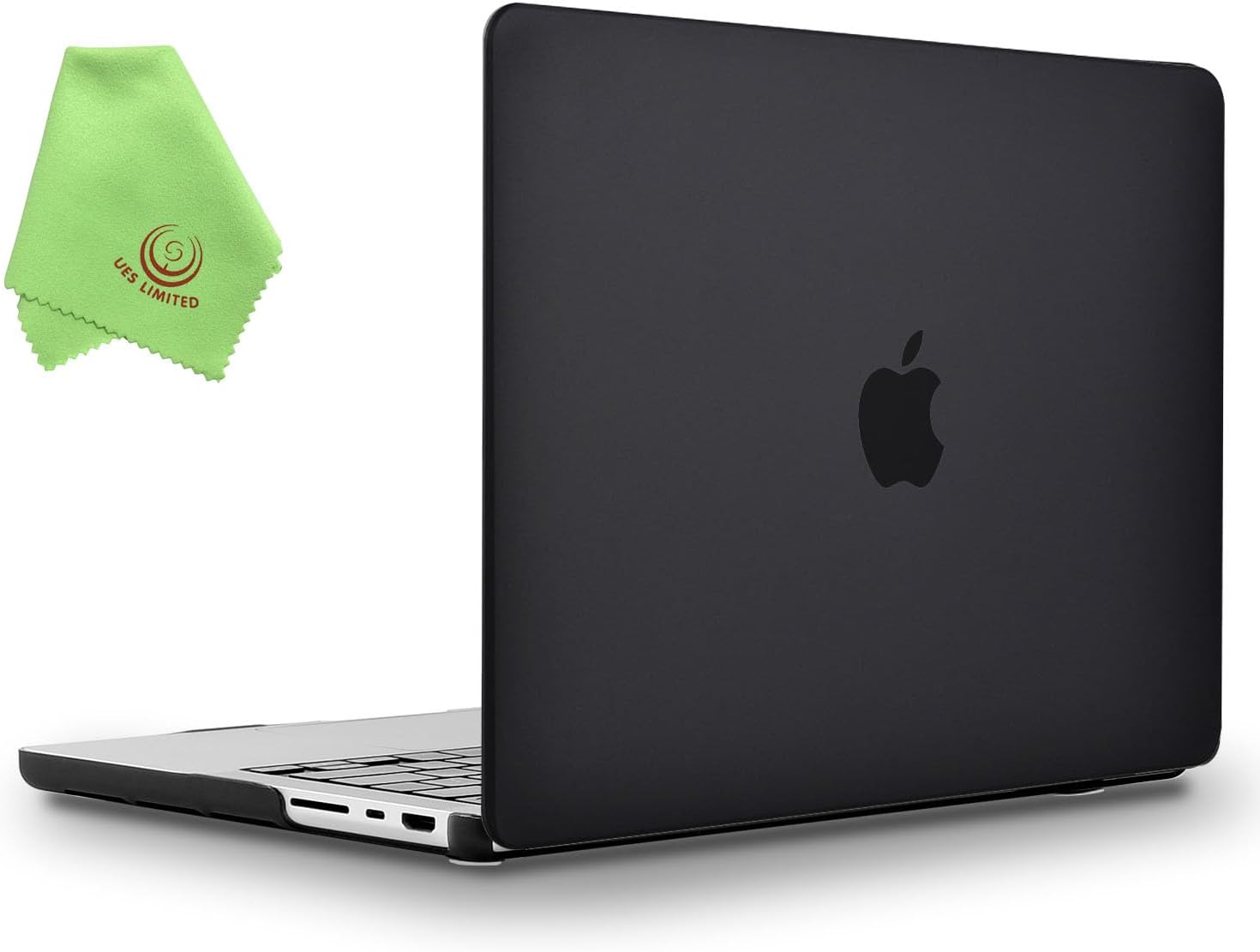 UESWILL Case Compatible with MacBook Pro 14 inch M5 M4 M3 M2 M1 Pro Max Chip & Touch ID, 2026 2025 2024 2023 2022 2021 Release, Smooth Matte Hard Shell Cover + Microfiber Cloth, Black