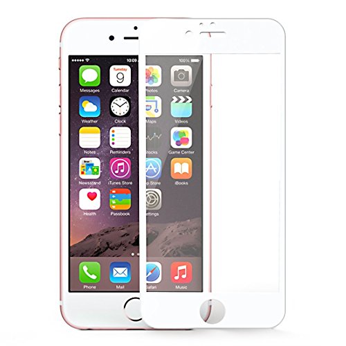 MarvTek Full Cover Vidrio Cristal Templado Completo curvo 3D para iPhone 6 6s 4 7    3D Touch Compatible  Protector de Pantalla Completa 3D para iPhone 6   6s 4 7  Blanco  