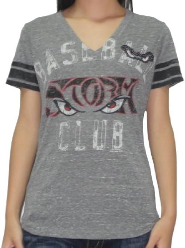 MiLB Lake Elsinore Storm womens V-Neck T-Shirt (Vintage Look) Small gray