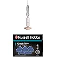 Russell Hobbs Steam & Clean Upright Steam Mop in Blush Pink, 1.4kW 380ml Water Tank, 8m Cord RHSM1001BP-G + Replacement Steam Mop Pads for RHSM1001-G Steam & Clean Mop, Pack of 5, RHPAD1001-G