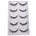 Demarkt 5 Pairs Lot Black Cross False Eyelash Soft Long Makeup Eye Lash Extension
