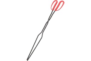 CAXUSD Heavy Duty Iron Fireplace Tongs for Outdoor Fire Pit Lengthened Charcoal Grabber Tool for BBQ and Camping Sturdy Log Tong for Firewood Handling