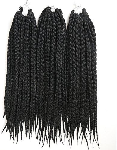 18“ 6 Packs 12Roots/100g/pack Box Braid Hair Crochet Hair Extensions Braiding Hair Extensions (#1B)
