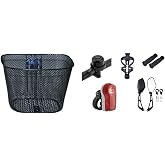 BICYCLE FRONT BASKET AND ACCESSORY SET 6 PIECES ECONOMIC PACKAGE