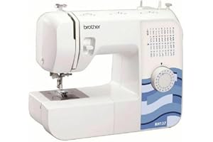 ‎BROTHER Brother RH137 Nähmaschine (37 Stiche) - Allrounder für Home Deko & Hobby, Weiß / Blau