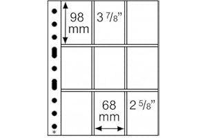 Leuchtturm Kunststoffhüllen SH 312, 9 Taschen für Sammelkarten, PP, Klar, 50er Pack