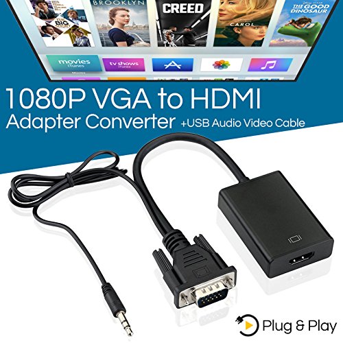 VGA To HDMI Converter 1080p FULL HD Adapter Cable With Audio For HDTV PC Laptop TV - 8