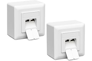 iwillink Cat7-nätverksdosa, 2-portar, 10 Gigabit skärmat LAN-uttag, nätverksdosa, ytmonterad/infälld, universell POE+, kompatibel CAT7, CAT6, CAT6A