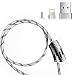 Produktbild PhoneStar Premium 8-pin Ladekabel Nylon Textil Kabel USB Datenkabel 2 Meter für iPhone 7, 7 Plus, 6s, 6s Plus, 6, 6 Plus, SE, 5s, 5c, 5, iPad Pro, iPad Air, iPad Mini, iPod Touch in silber