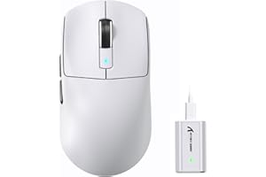 ATTACK SHARK R6 Mouse da gioco wireless 8KHz, SUPERLEGGERO 42g, Nordic 52840 MCU, sensore da gioco PixArt PAW3950MAX, BT/2.4G/Cablato, 6 DPI regolabili fino a 42000, batteria da 250mAh, PC/Mac(bianco)