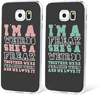 GALAXY S6 Case-TTOTT 2x Cases Floral Weirdo and Freak Black Matching Best Friends Phone Cases Christmas Gift for BFFLeft SUMSANG GALAXY S6 Right SUMSANG GALAXY S6 BFF CASE.