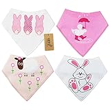 iZiv 4er Set Baby Bandana Geifer Lätzchen mit Justierbarem Druckknöpfen, Wasserdichte TPU Auskleidung für 0-2 Jahre - 2