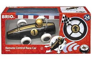 RAVENSBURGER VERLAG GMBH BRIO 30443 RC Rennwagen Schwarz/Gold - Stylisher Rennwagen mit kindgerechter und intuitiver Fernbedienung - Empfohlen für Kinder ab 2 Jahren