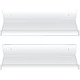 4 Mensole Da Parete In Acrilico 30cm Senza Foratura