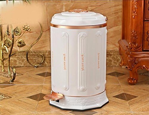 QPSSP A bronze garbage can; a pedal garbage can; a garbage can with a cover,10l,d
