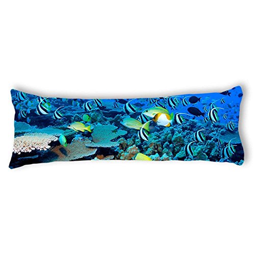 Xanthe88Eliot Fish Silky Soft Satin Pregnancy Body Pillow Cover Pillowcase, 20" x 54"