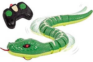 Terra By Battat AN2852Z Battat Emerald Tree Boa – wąż zdalnego sterowania na podczerwień z podświetlanymi oczami – elektroniczne zabawki i zestawy do zabawy dla dzieci od 6 lat