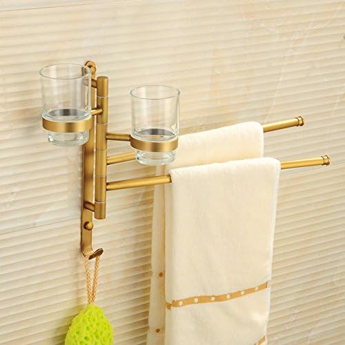 European-style antique brass toothbrush tumbler holder/ rotating mug rack-D