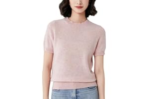 ZIRONG Womens Sleeveless Jumpers,Spring Wool Blend Pink Sweater Base Top/Round Neck Short Sleeve Jumper For Women/Womens Casual Slim Fit Tank Tops,S