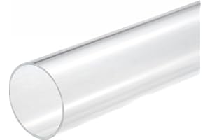 sourcing map Acrylic Pipe Clear Rigid Round Tube 47mm ID 50mm OD 10" for Lamps and Lanterns, Water Cooling System