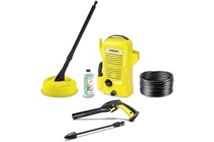 Kärcher Hidrolimpiadora K 2 Universal Edition Home, presión: 110 bar, caudal: 360 l/h, rendimiento: 20 m²/h, filtro de agua, peso: 3,8 kg, pistola y manguera de alta presión, boquilla turbo, kit hogar