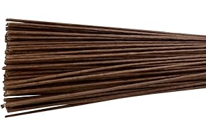 JIHUOO Lot de 60 tiges de Fil de Fer Floral de 40 cm d'épaisseur - Tiges en Fil de Fer pour Loisirs créatifs - Tiges de Bouquet de fleuristes - Fournitures d'arrangement Floral - Marron