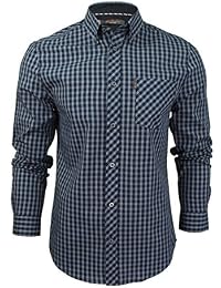 Mens Windowpane Check Shirt by Ben Sherman Long Sleeved