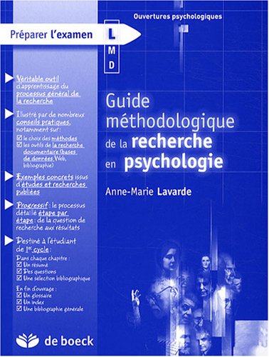 Télécharger Guide méthodologique de la recherche en psychologie PDF Livre eBook France Télécharger Guide méthodologique de la recherche en psychologie PDF Livre eBook France