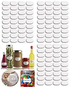 Heaven Decors Styles Waterproof Vinyl Fancy Chalkboard Blackboard Jar Labels Bottle Decals Stickers ( White - Set of 90 Pieces )