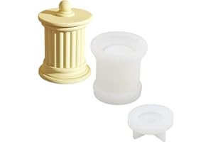 BOOWAN NICOLE Concrete Candle Jar Mold with Lid Cement Storage Pot Silicone Mould DIY Planter Making Tools (SH0746)