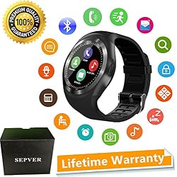 SEPVER Reloj Inteligente Smartwatch para iOS iPhone y Android Hombres Mujeres (Negro)