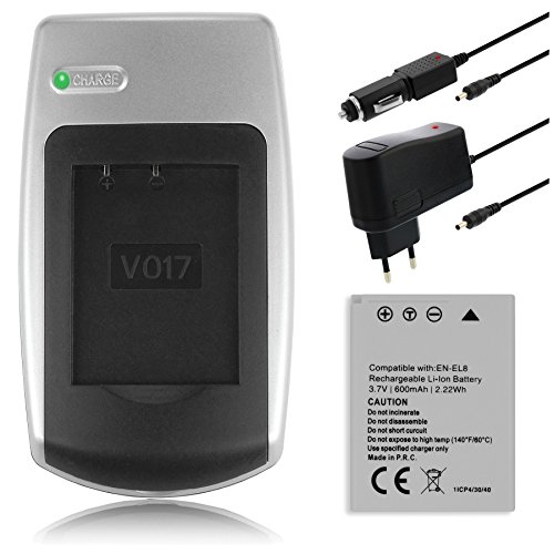 Chargeur   Batterie EN-EL8 pour Nikon Coolpix S50  S50c  S51  S51c  S52  S52c  P1  P2