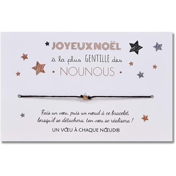 Carte De Vœux Joyeux Noel Nounou Bracelet Porte Bonheur Enveloppe Cadeau Inoubliable Nourrice Amazon Fr Fournitures De Bureau
